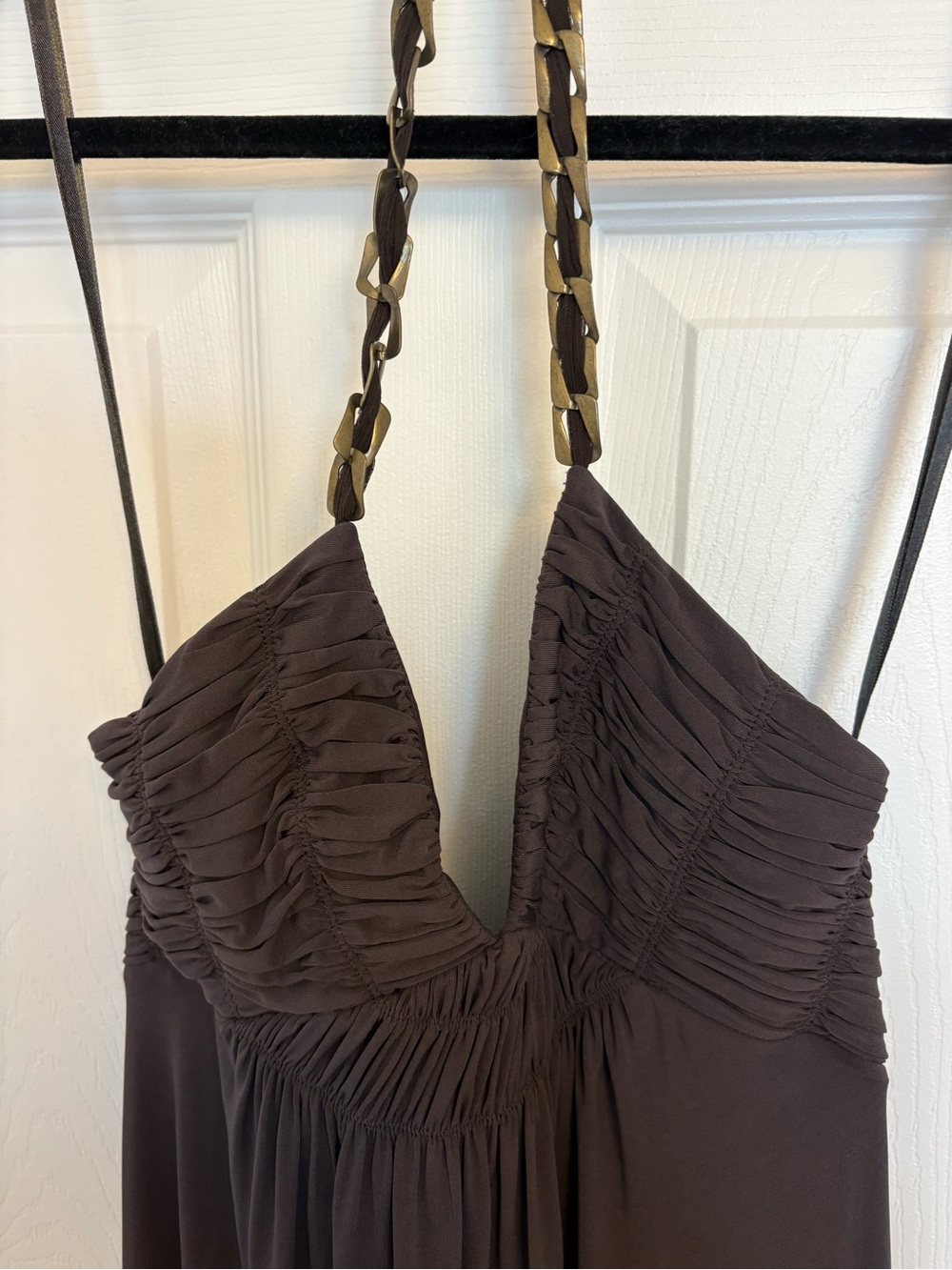 BCBGMaxAzria Black Halter Ruched Maxi Dress - Picture 4 of 7